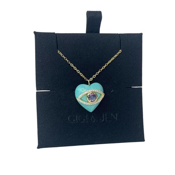 Harper Women's Turquoise Evil Eye Necklace - Picture 1 of 3